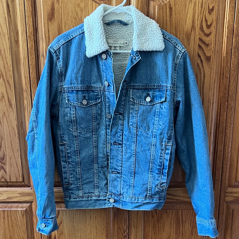 H&M Cream Sherpa-Lined denim Jacket